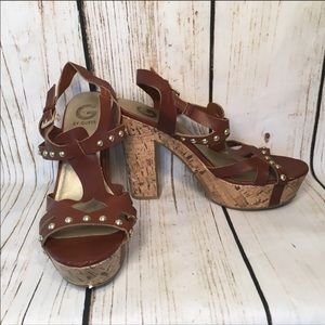 Guess Brown Sandel Heels